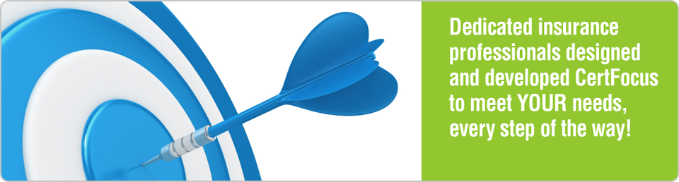 Certificate of Insurance Tracking by insurance professionals.